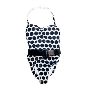 JANTZEN One Piece Polka Dot Swimsuit with Belt